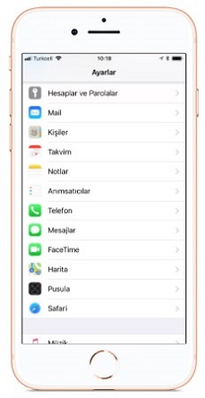 iphone 8 mail kurulumu