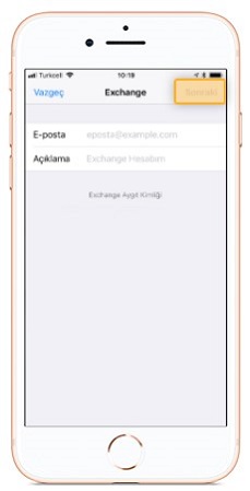 iphone 8 mail kurulumu