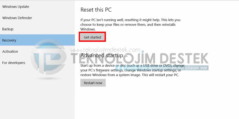 windows 10 recovery yapma 4