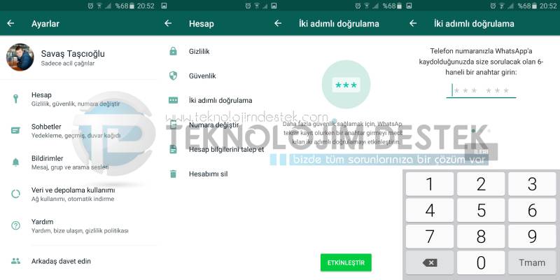 Whatsapp hesabımı nasıl korurum